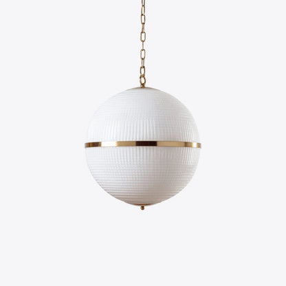 Pure White Lines Opaline Parisian Globe Pendant