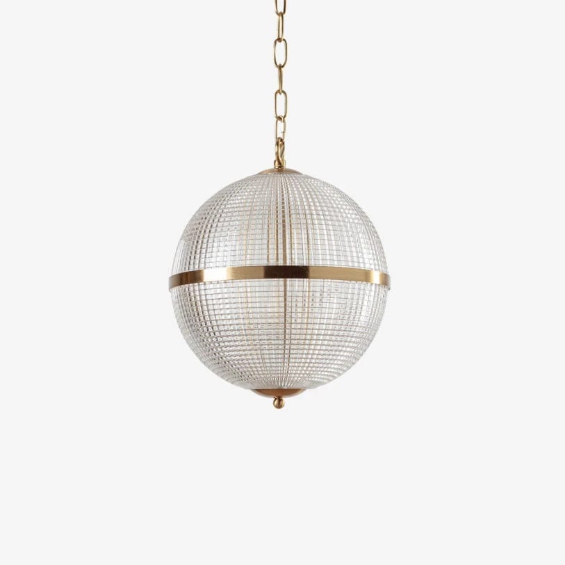 Pure White Lines Small Clear Parisian IP44 Globe Pendant