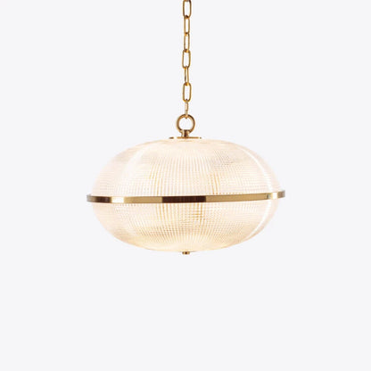 Pure White Lines Clear Fitzroy pendant light with brass trim - available in 2 sizes