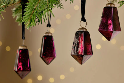 Nkuku Ratnam Baubles - Ruby Large (Set of 4)