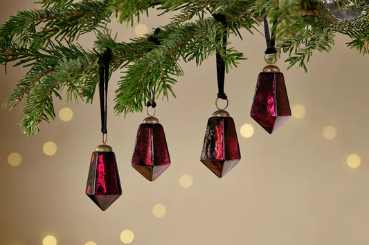 Nkuku Ratnam Baubles - Ruby Large (Set of 4)