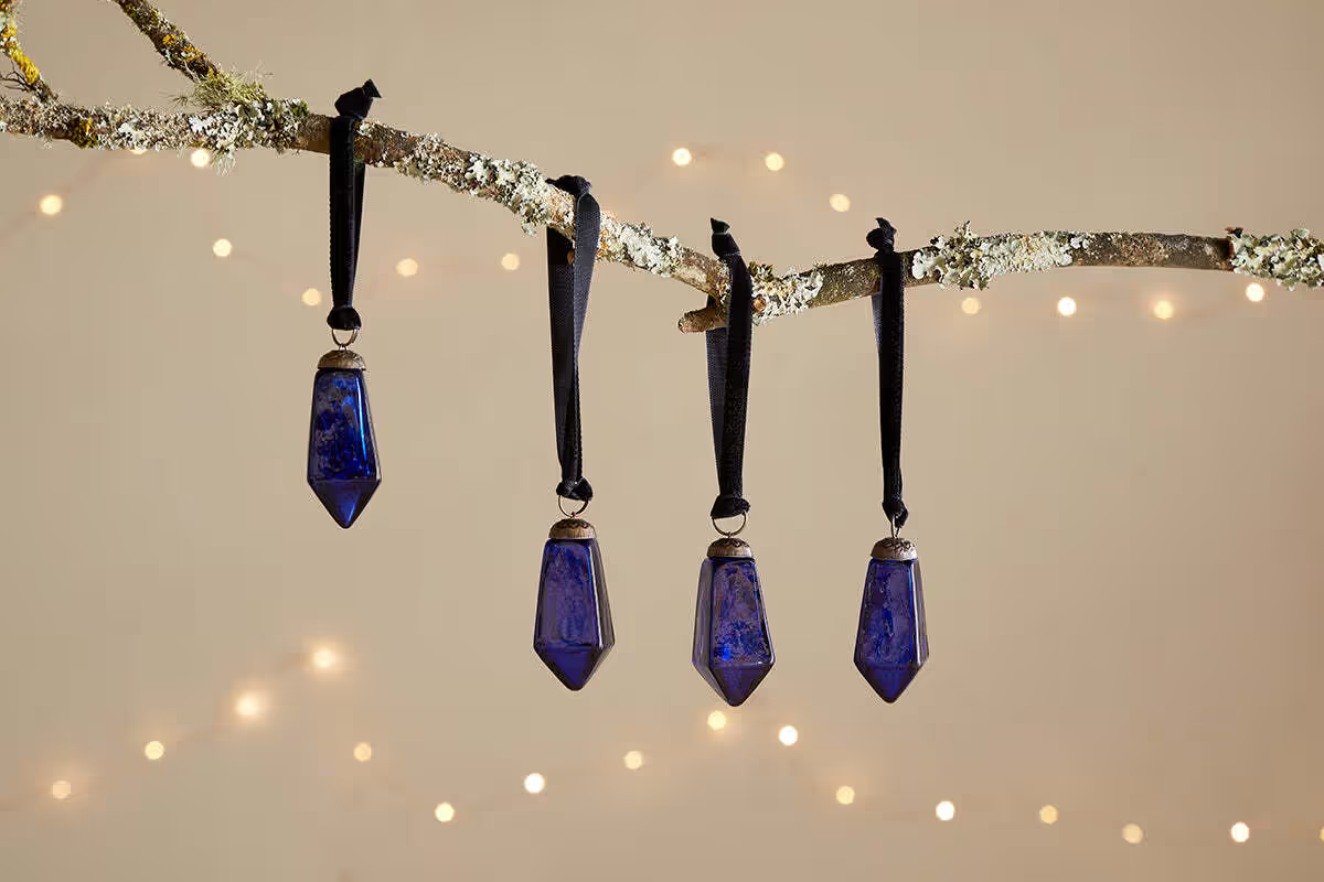 Nkuku - Ratnam Baubles - Indigo - Small (Set of 4)