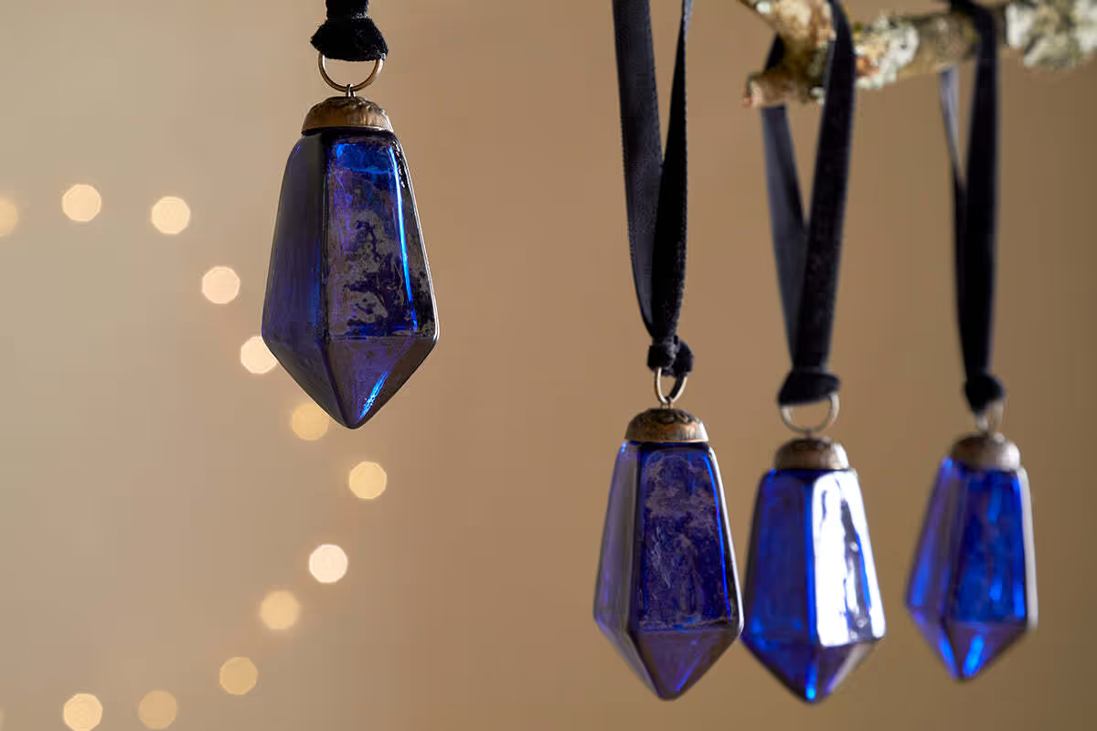 Nkuku - Ratnam Baubles - Indigo - Small (Set of 4)