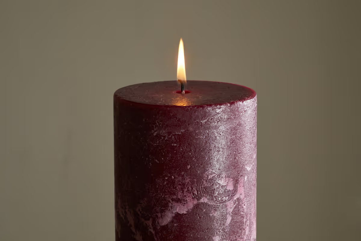 Nkuku - Rustic Soy Blend Pillar Candle - Dark Cherry - Large