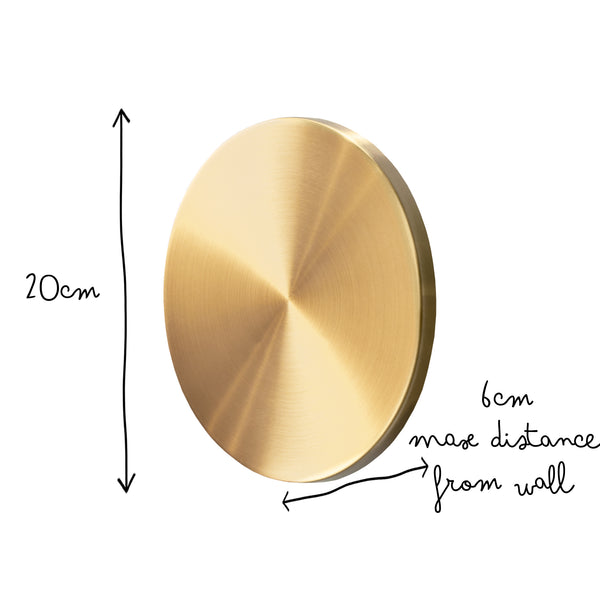 Pooky - Helios Rechargeable wall Light - Larger - Brushed Gold Aluminium