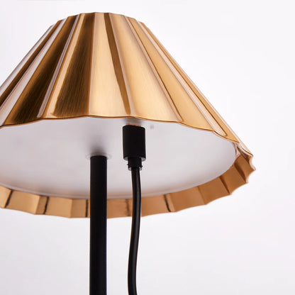 Pooky Twinky Rechargeable Table Lamp in Black with a Brass Hood