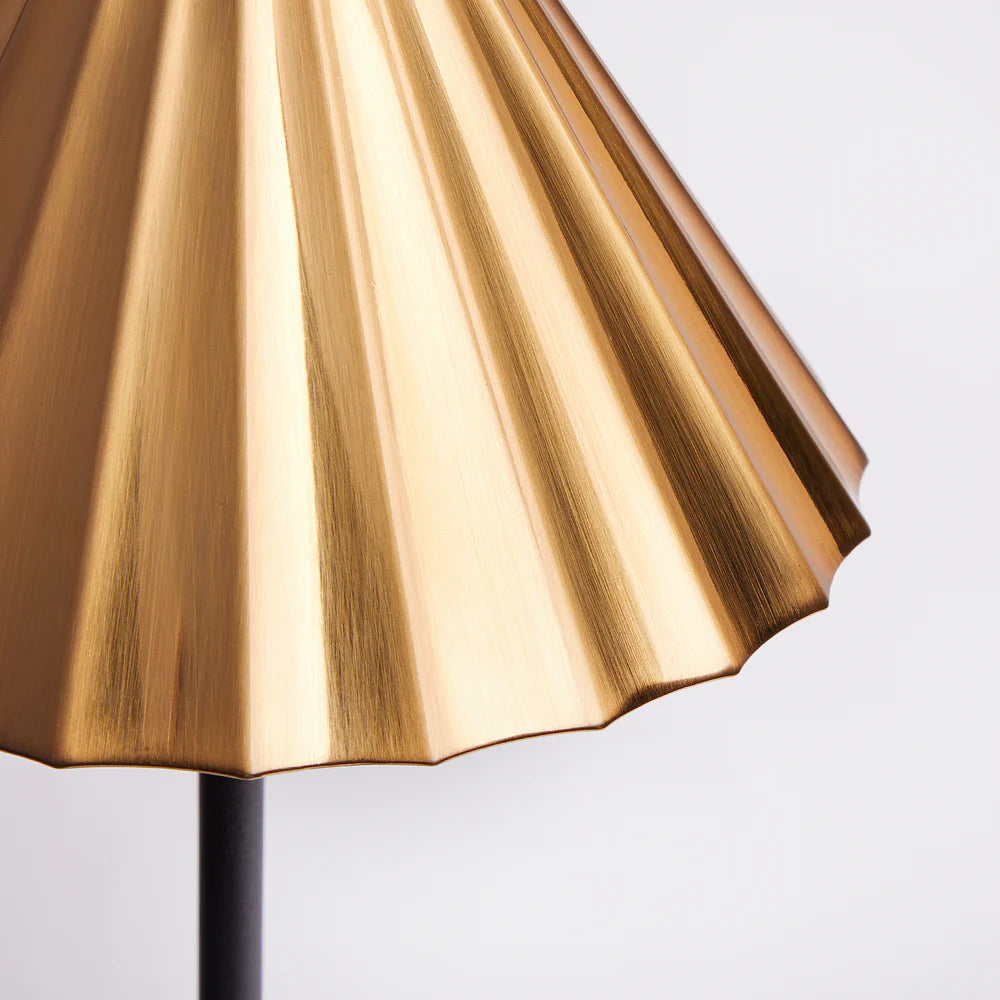 Pooky Twinky Rechargeable Table Lamp in Black with a Brass Hood