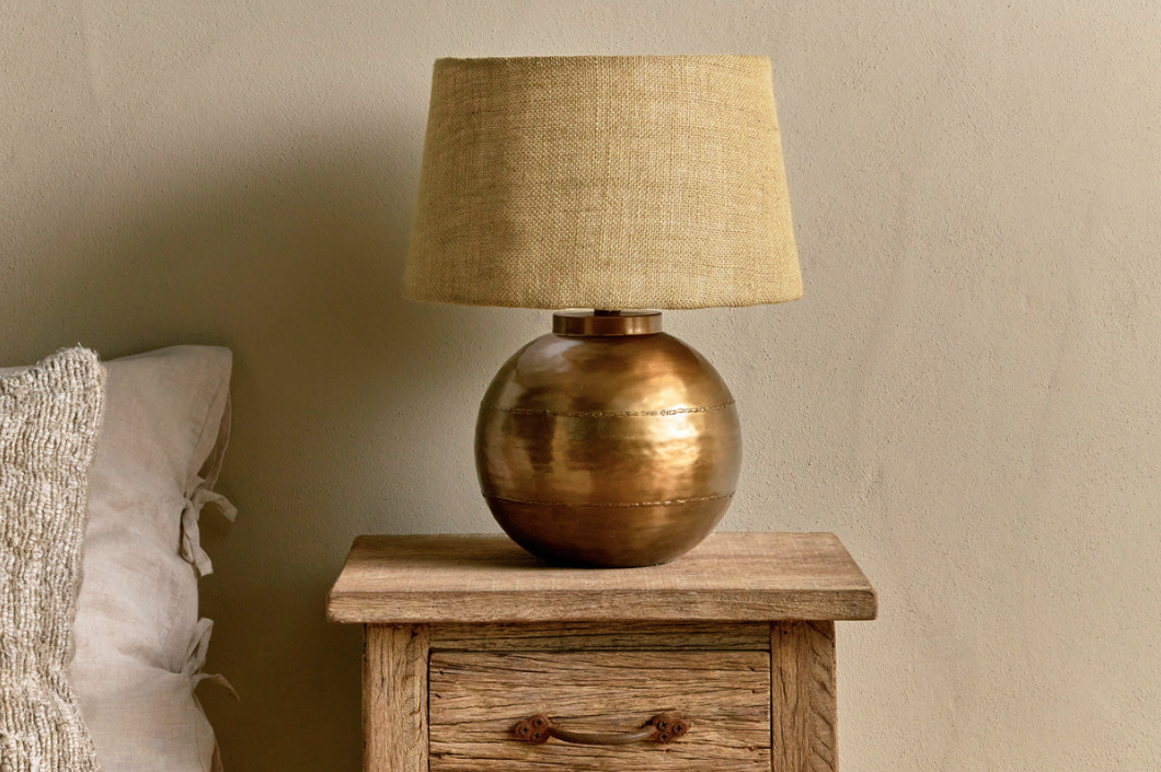 Nkuku Rasan Table Lamp - Antique Brass