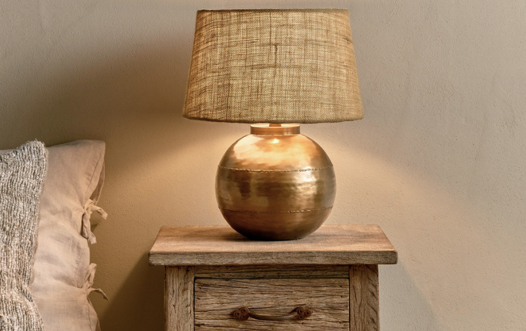 Nkuku Rasan Table Lamp - Antique Brass