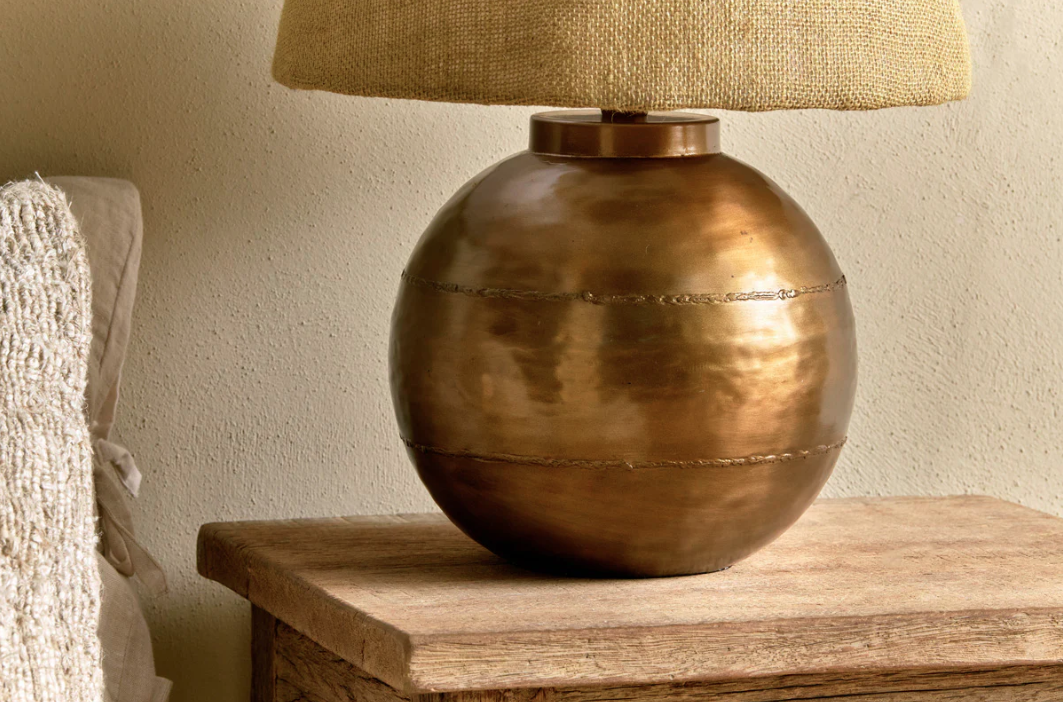 Nkuku Rasan Table Lamp - Antique Brass