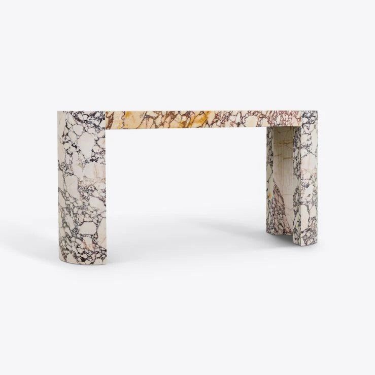 Pure White Lines Riviera Viola Marble Console Table