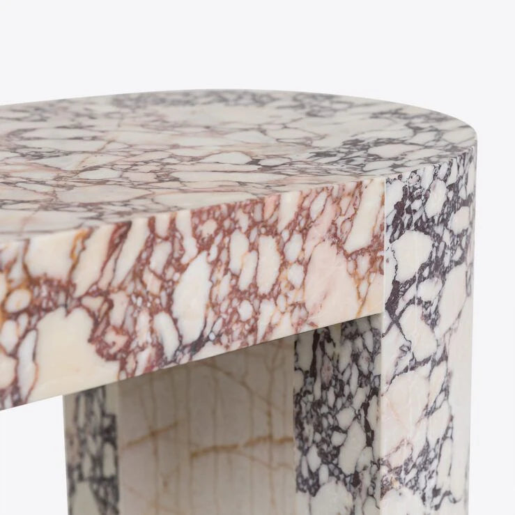 Pure White Lines Riviera Viola Marble Console Table