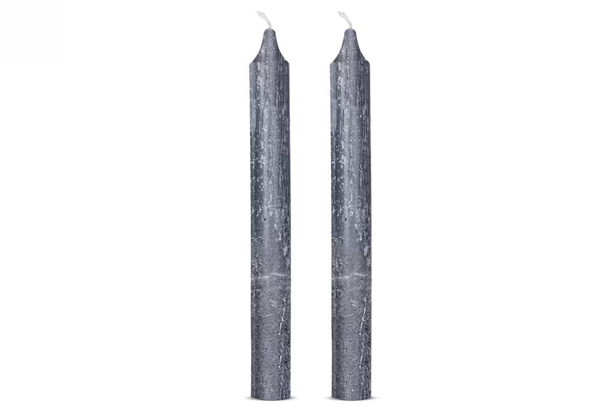 Nkuku - Rustic Soy Blend Dinner Candle - Charcoal (Set of 2)