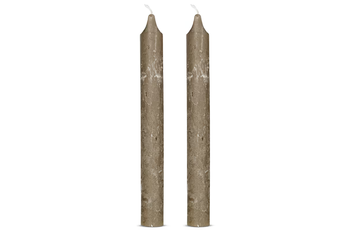 Nkuku - Rustic Soy Blend Dinner Candle - Olive Green (Set of 2)