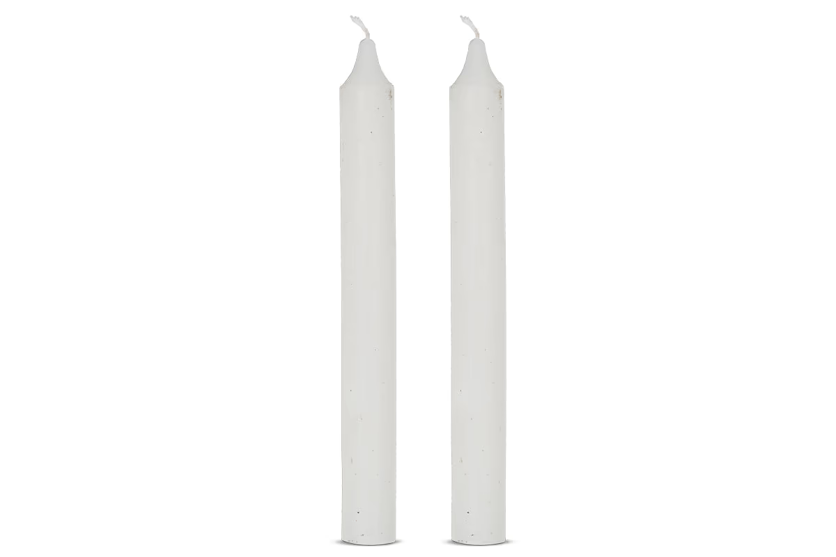 Nkuku - Rustic Soy Blend Dinner Candle - White (Set of 2)