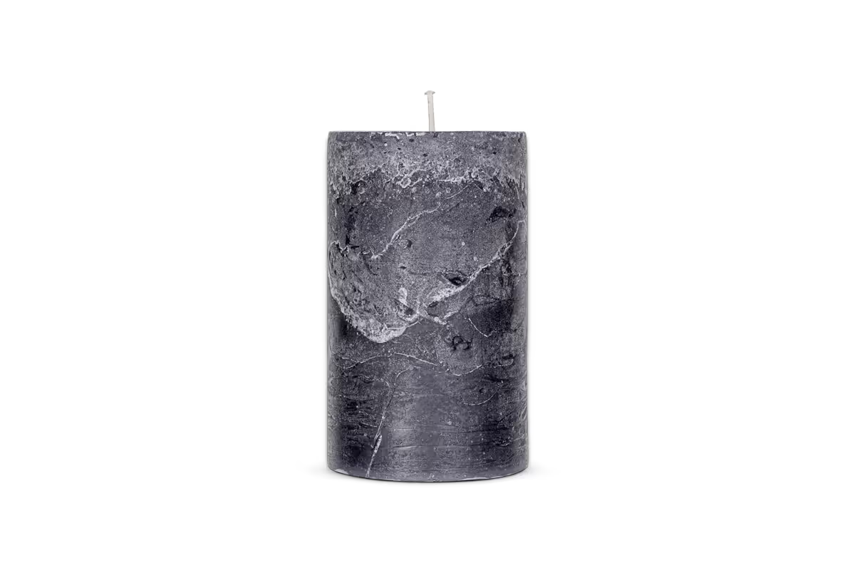 Nkuku - Rustic Soy Blend Pillar Candle - Charcoal - Large