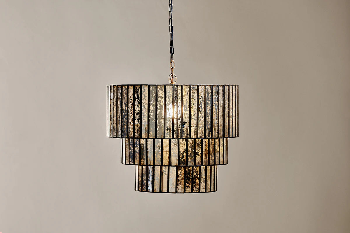 Nkuku Shanaya Mottled Glass Chandelier - Antique Bronze