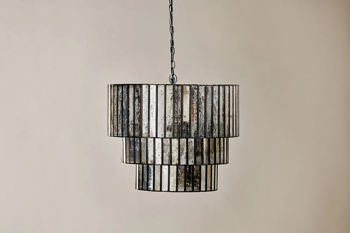 Nkuku Shanaya Mottled Glass Chandelier - Antique Bronze