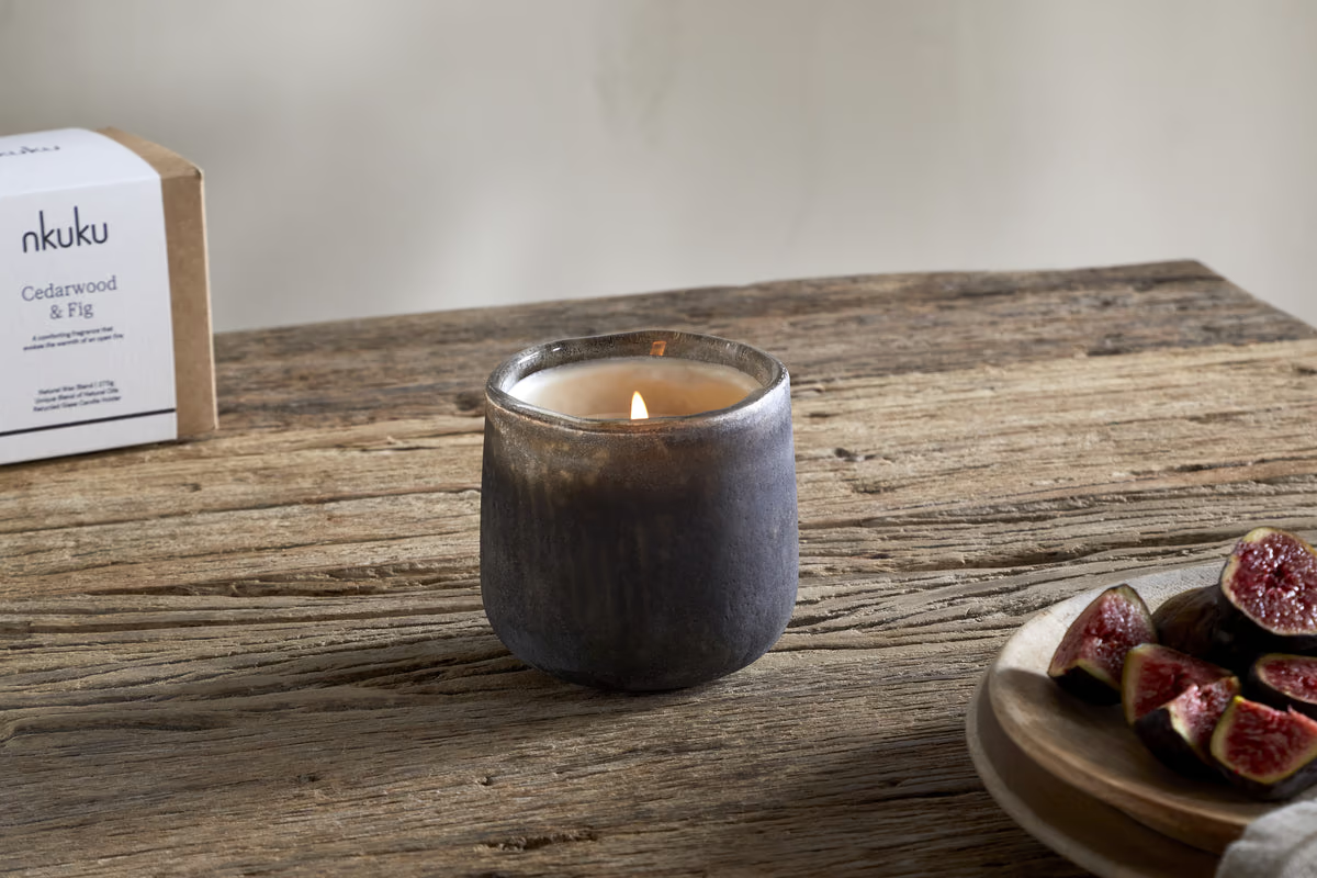 Nkuku - Cedarwood & Fig 1 Wick Scented Candle