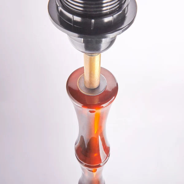 Bulb holder of Pooky - Bamboo Floor Lamp Base - Amber Polished Resin - Without Lampshade