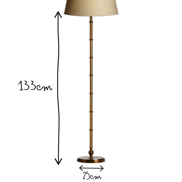 Pooky - Chukka Floor Lamp Base - Antiqued Brass - Without Lampshade