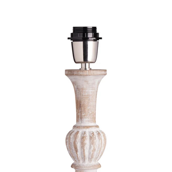 Top portion of Pooky - Eloise Floor Lamp Base - Natural Whitewash - Without Lampshade
