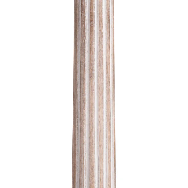 Fluted column detail of Pooky - Eloise Floor Lamp Base - Natural Whitewash - Without Lampshade