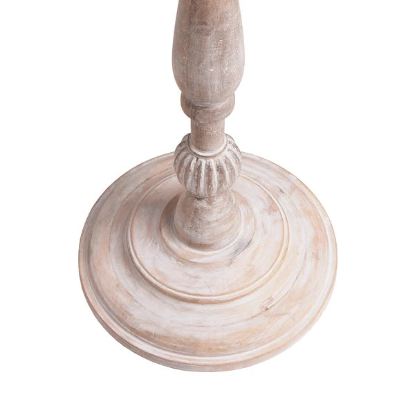 Pooky - Eloise Floor Lamp Base - Natural Whitewash - Without Lampshade showing fluted base detail