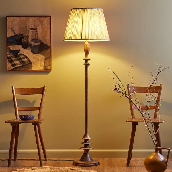Pooky - Moonshine Floor Lamp Base - Burnt Wood - Without Lampshade