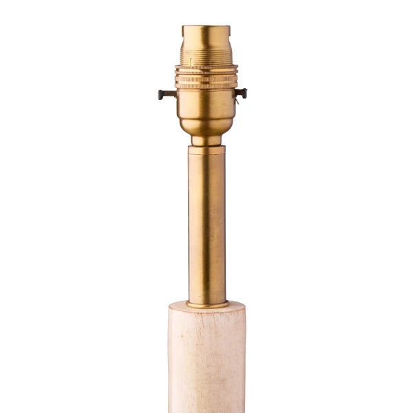 Close-up of brass fitting on Pooky - Skellig Floor Lamp Base - Cream And Brass - Without Lampshade