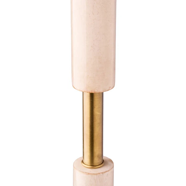 Detail of Pooky - Skellig Floor Lamp Base - Cream And Brass - Without Lampshade showing cream and brass stem