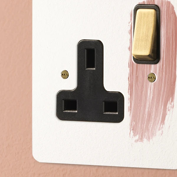Pooky - Lucian Single Socket With Black Inserts - Paintable Finish