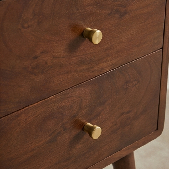 Fishe & Lilly Scandinavian Walnut Logan Narrow Bedside Table