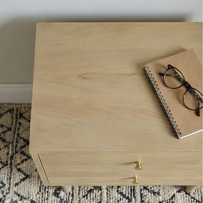 Fishe & Lilly Minimalist Mango Wood Oslo Bedside Table