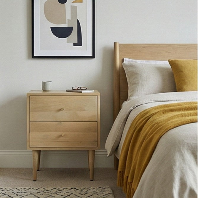 Fishe & Lilly Minimalist Mango Wood Oslo Bedside Table