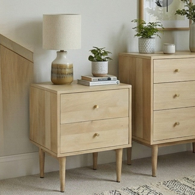 Fishe & Lilly Minimalist Mango Wood Oslo Bedside Table