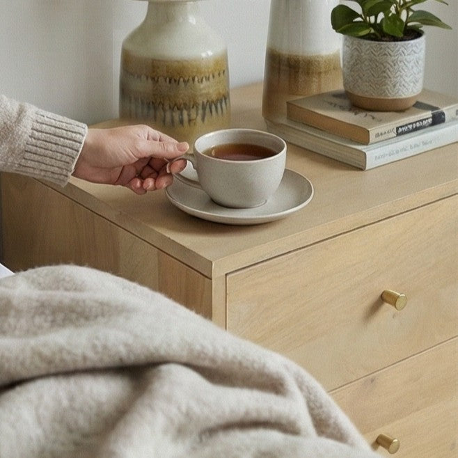 Fishe & Lilly Minimalist Mango Wood Oslo Bedside Table