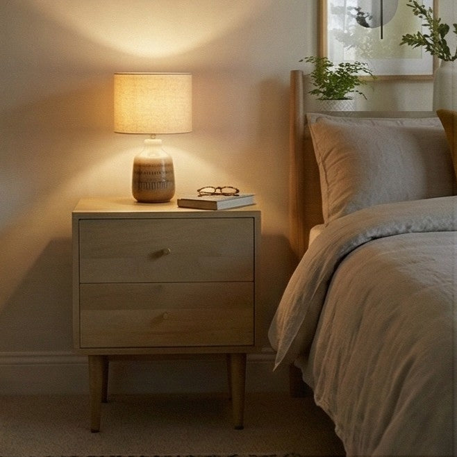 Fishe & Lilly Minimalist Mango Wood Oslo Bedside Table