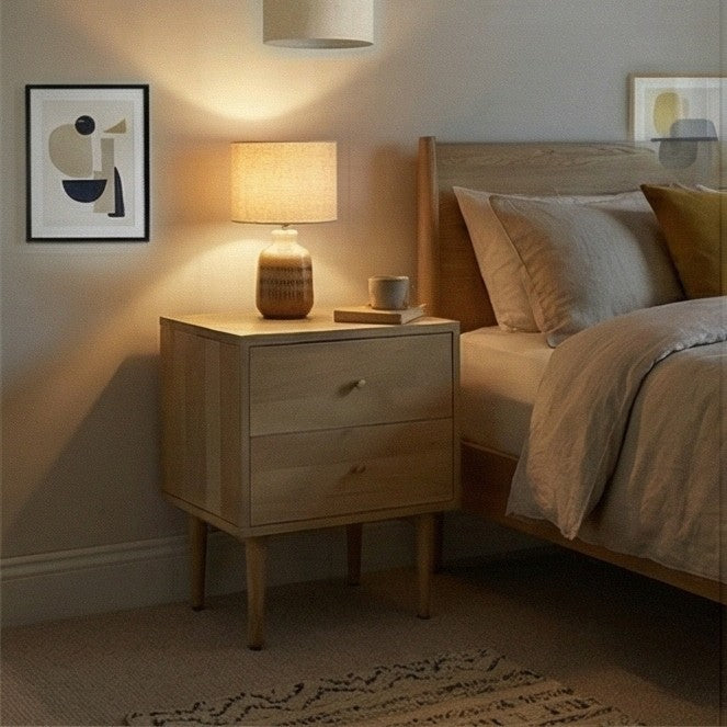 Fishe & Lilly Minimalist Mango Wood Oslo Bedside Table