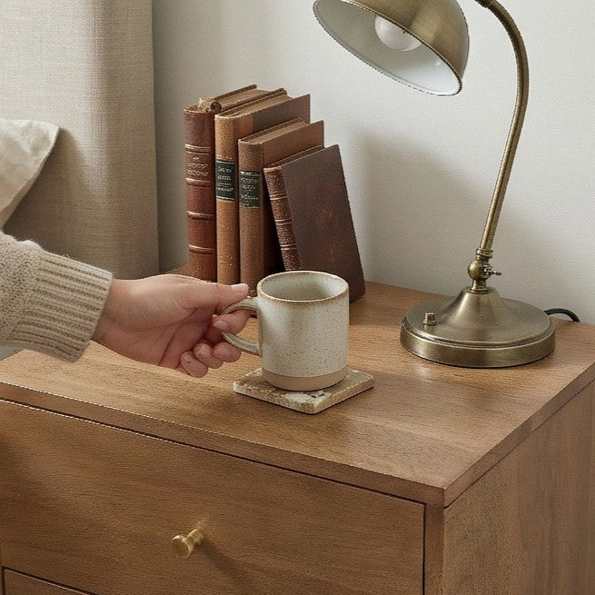 Fishe & Lilly Scandinavian Light Walnut Oslo Bedside Table