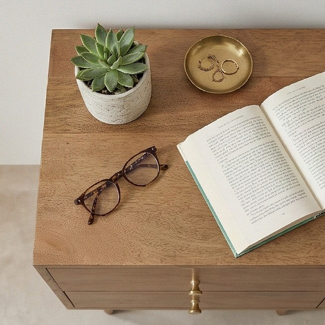 Fishe & Lilly Scandinavian Light Walnut Oslo Bedside Table