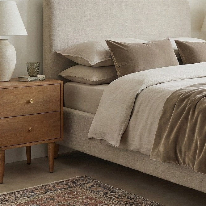 Fishe & Lilly Scandinavian Light Walnut Oslo Bedside Table