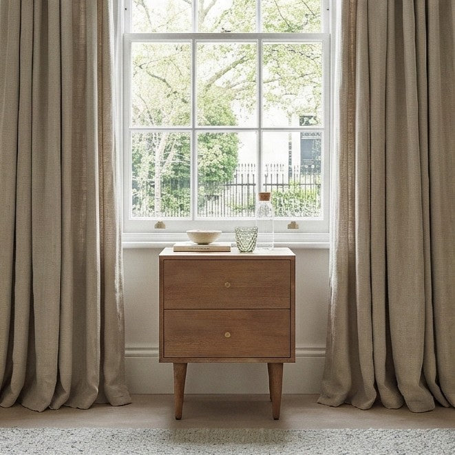 Fishe & Lilly Scandinavian Light Walnut Oslo Bedside Table