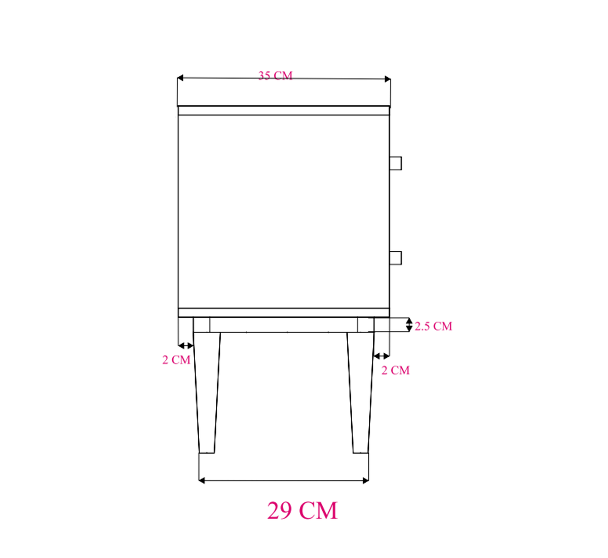 Fishe & Lilly Minimalist Mango Wood Oslo Bedside Table