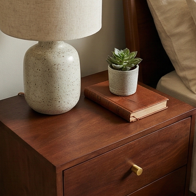 Fishe & Lilly Scandinavian Walnut Oslo Bedside Table