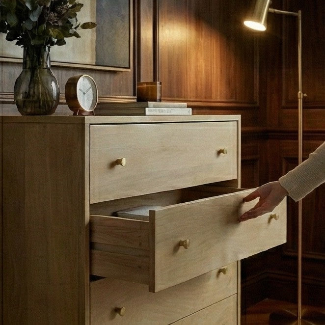 Fishe & Lilly Minimalist Mango Wood Light Oak Oslo Chest of 3 Drawers