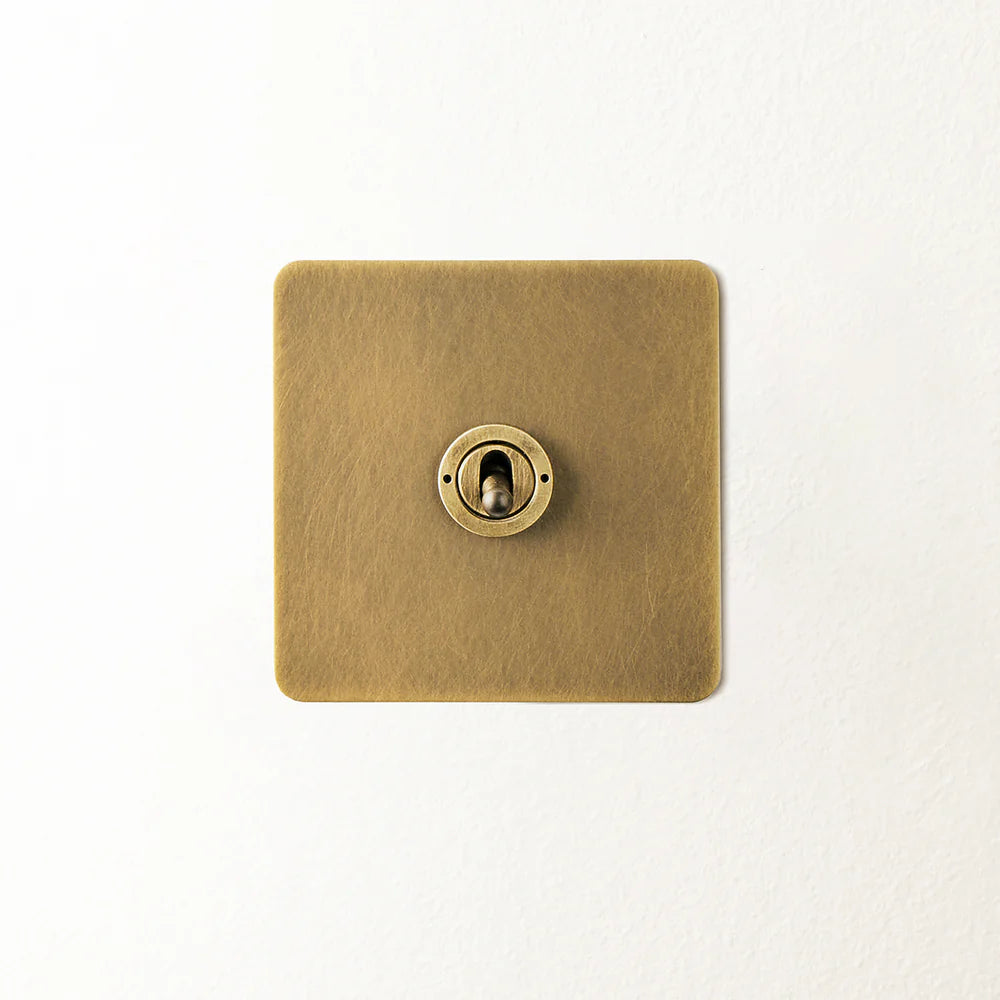 Pooky Lucian One Gang Intermediate Toggle Switch in Aged Brass