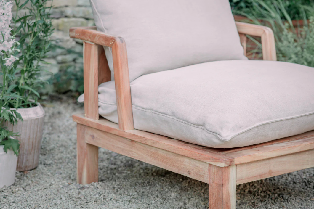 Nkuku Sadhi Mango Wood Outdoor Love Seat - Natural