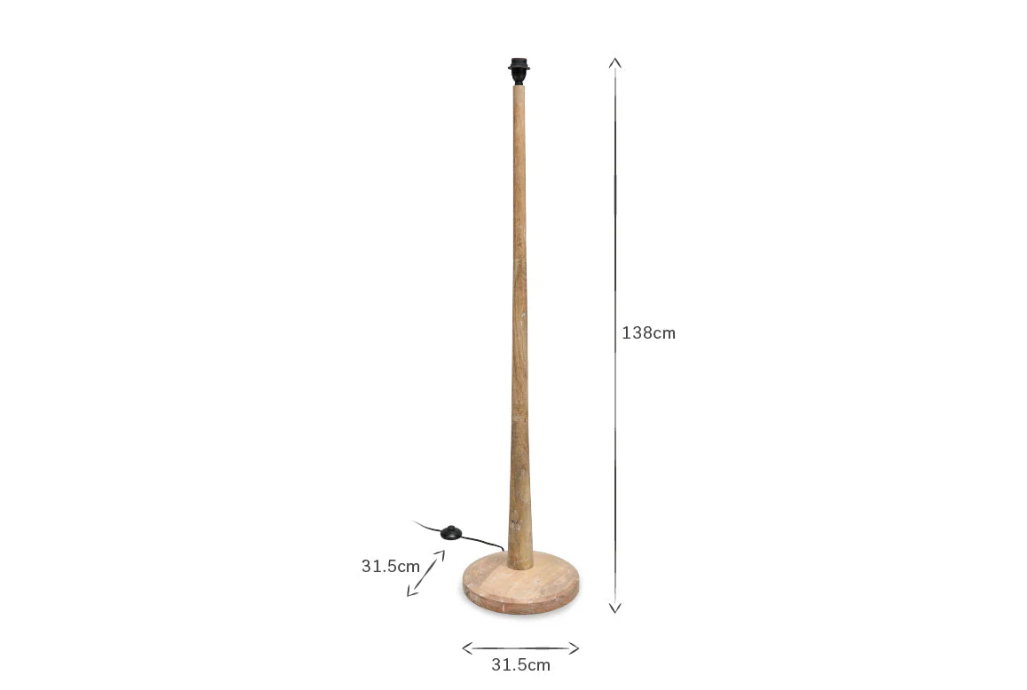 Nkuku Sahar Mango Wood Natural Floor Lamp