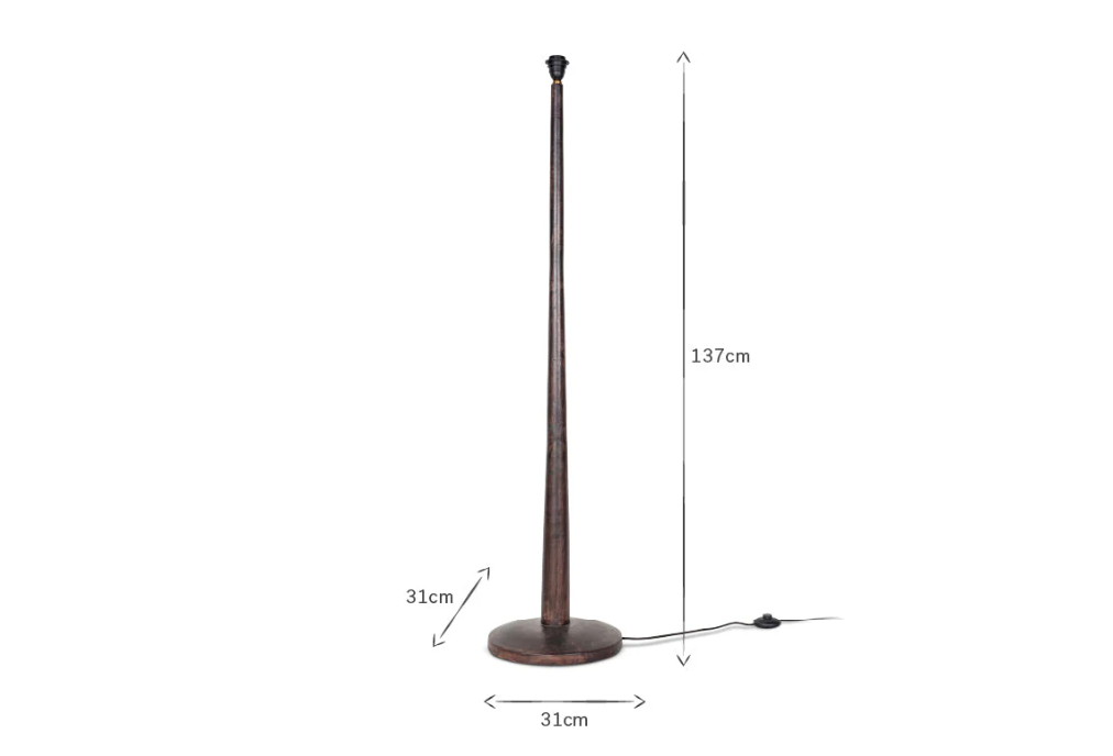 Nkuku Sahar Mango Wood Dark Stain Floor Lamp